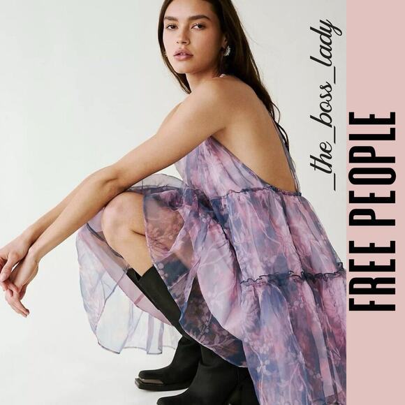 Free People Dresses & Skirts - Free People mini dress tiered ruffled floral Medium